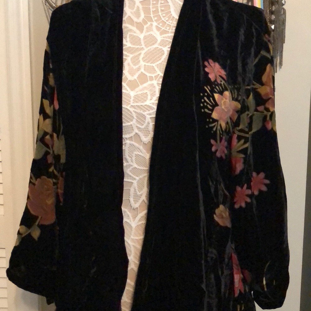 Torrid velvet burnout floral open cardigan